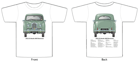 Austin A40 Somerset 1952-54 T-shirt Front & Back
